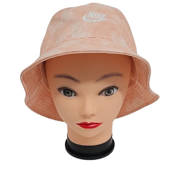 Nike Unisex Just Do It Peach and White Bucket Hat w/Spellout and Swosh Size L/XL - Picture 1 of 9